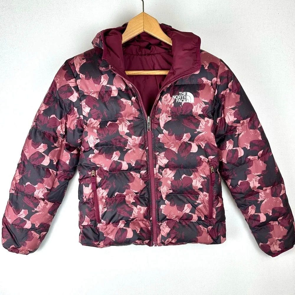 The North Face Girls Reversible Down Puffer Jacket Boysenberry Size L